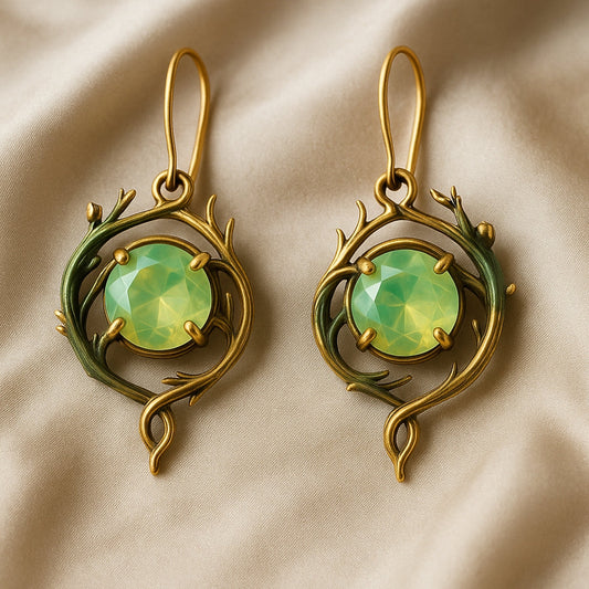 Boucles d'oreilles en opale verte Nature