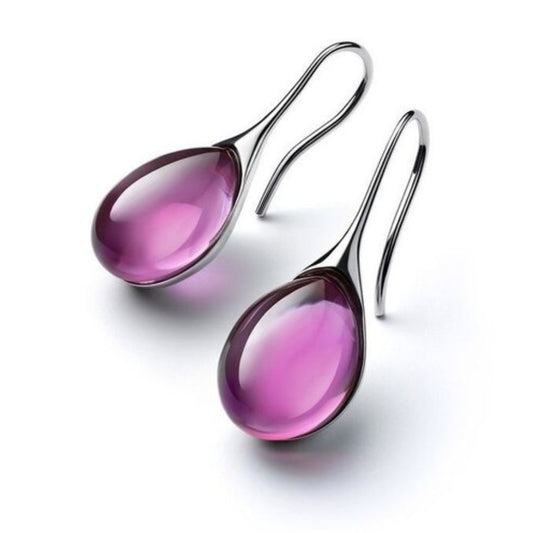 Boucles d'oreilles pendantes en cristal doré et argenté