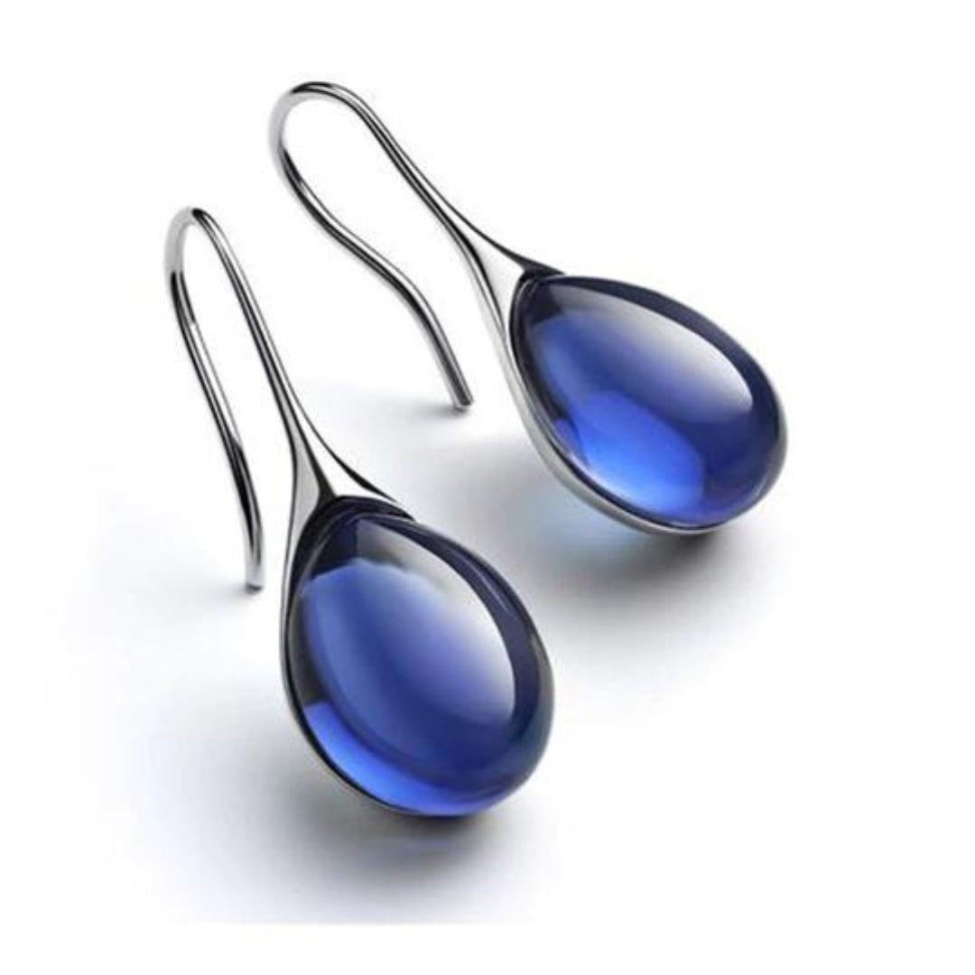 Boucles d'oreilles pendantes en cristal doré et argenté