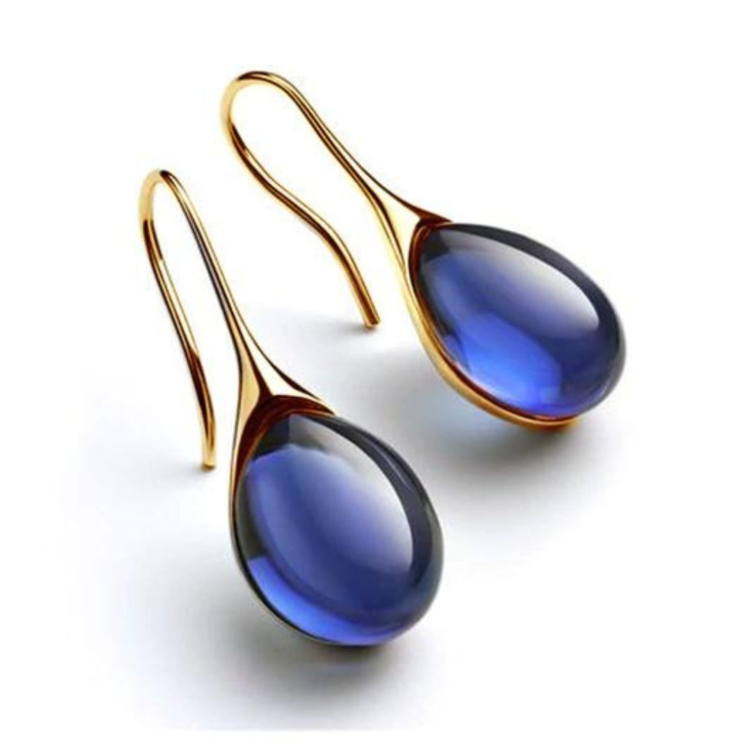 Boucles d'oreilles pendantes en cristal doré et argenté