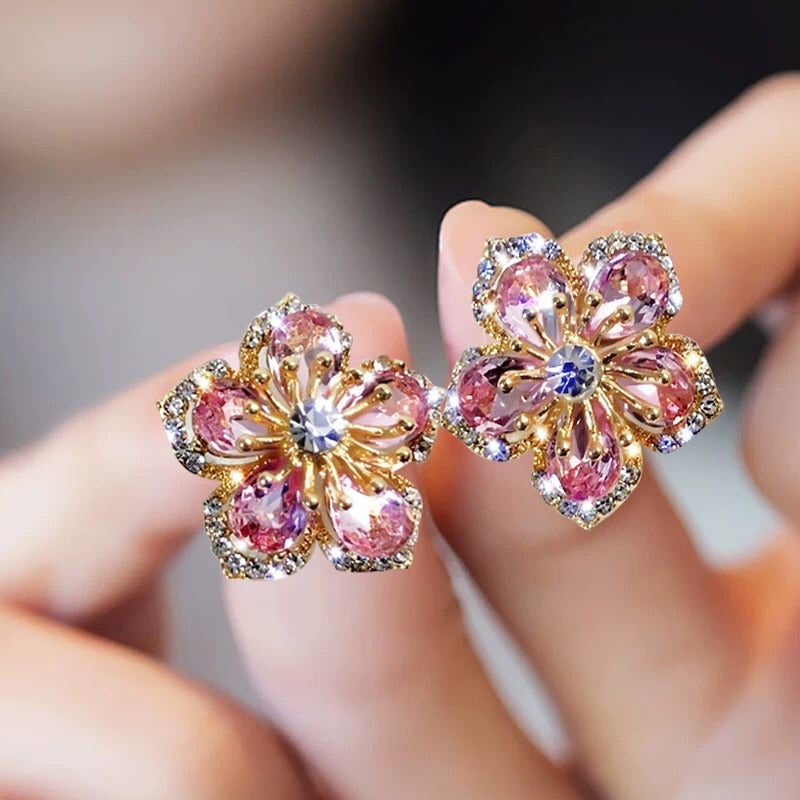 Boucles d'oreilles en zircon cubique multicolores en argent sterling