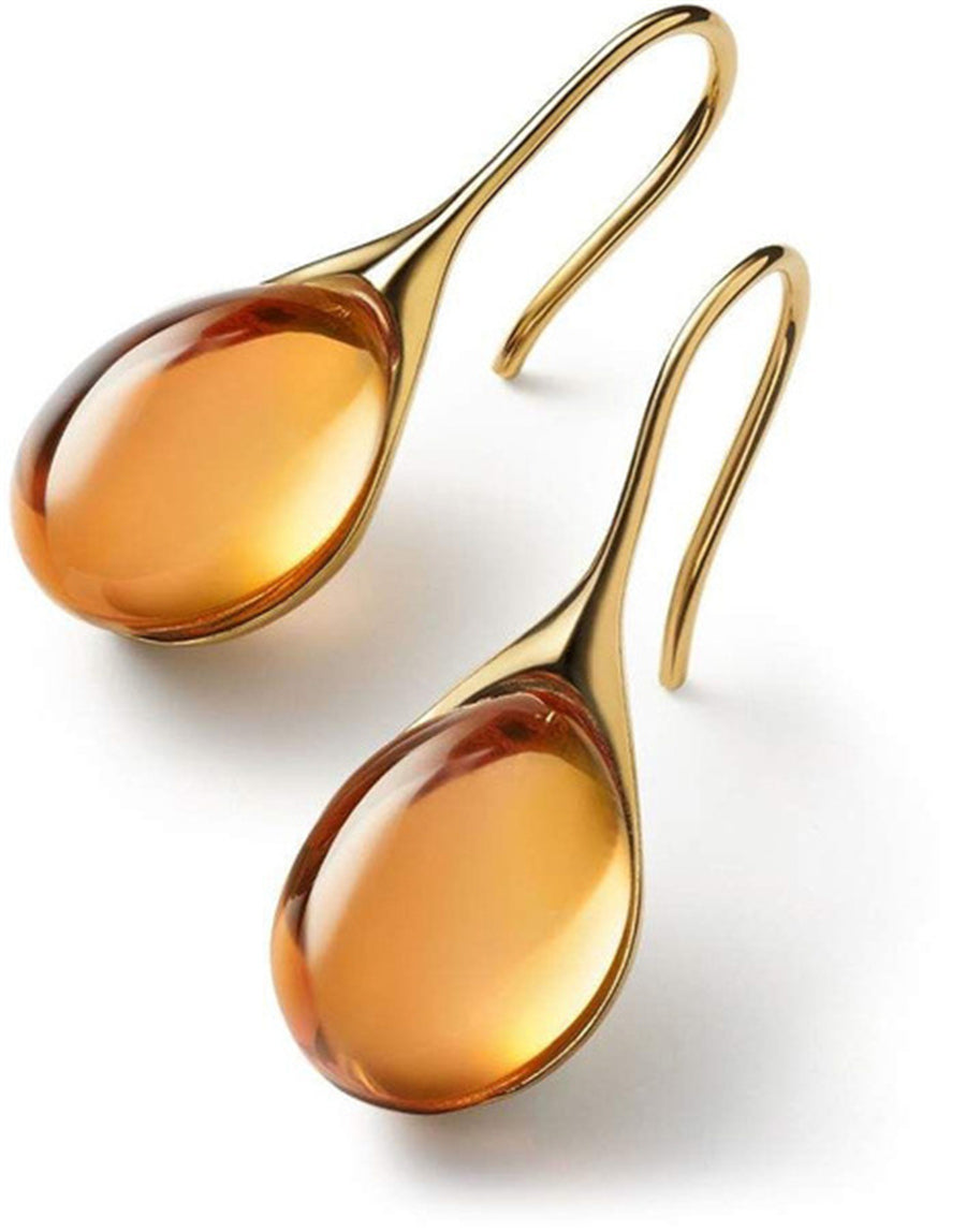 Boucles d'oreilles pendantes en cristal doré et argenté