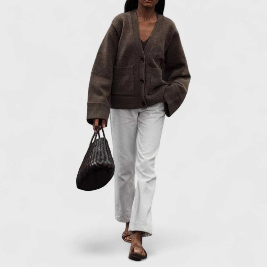 Bella – V-nyakú kötött kardigán