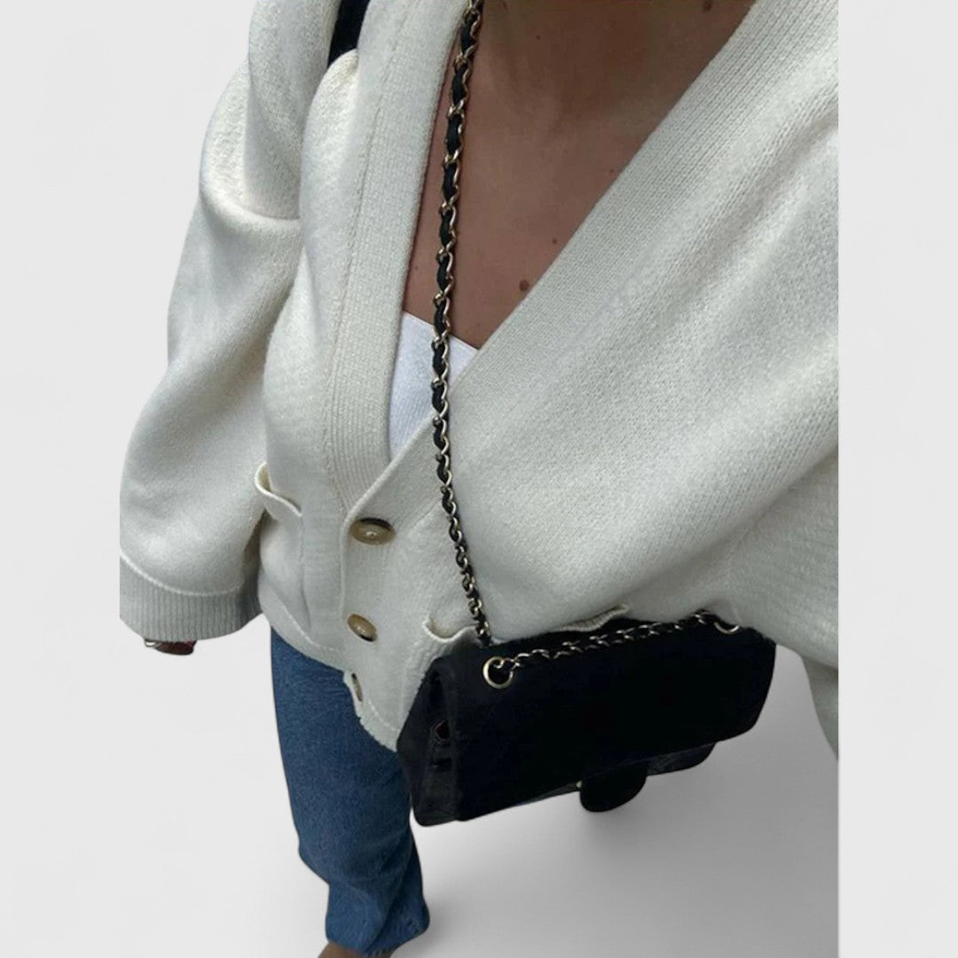 Bella – V-nyakú kötött kardigán