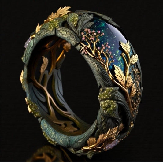Bague exotique en cristal Terre