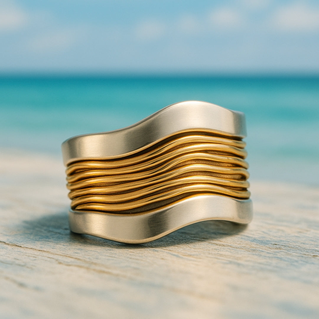 Bague à fils d'argent et d'or