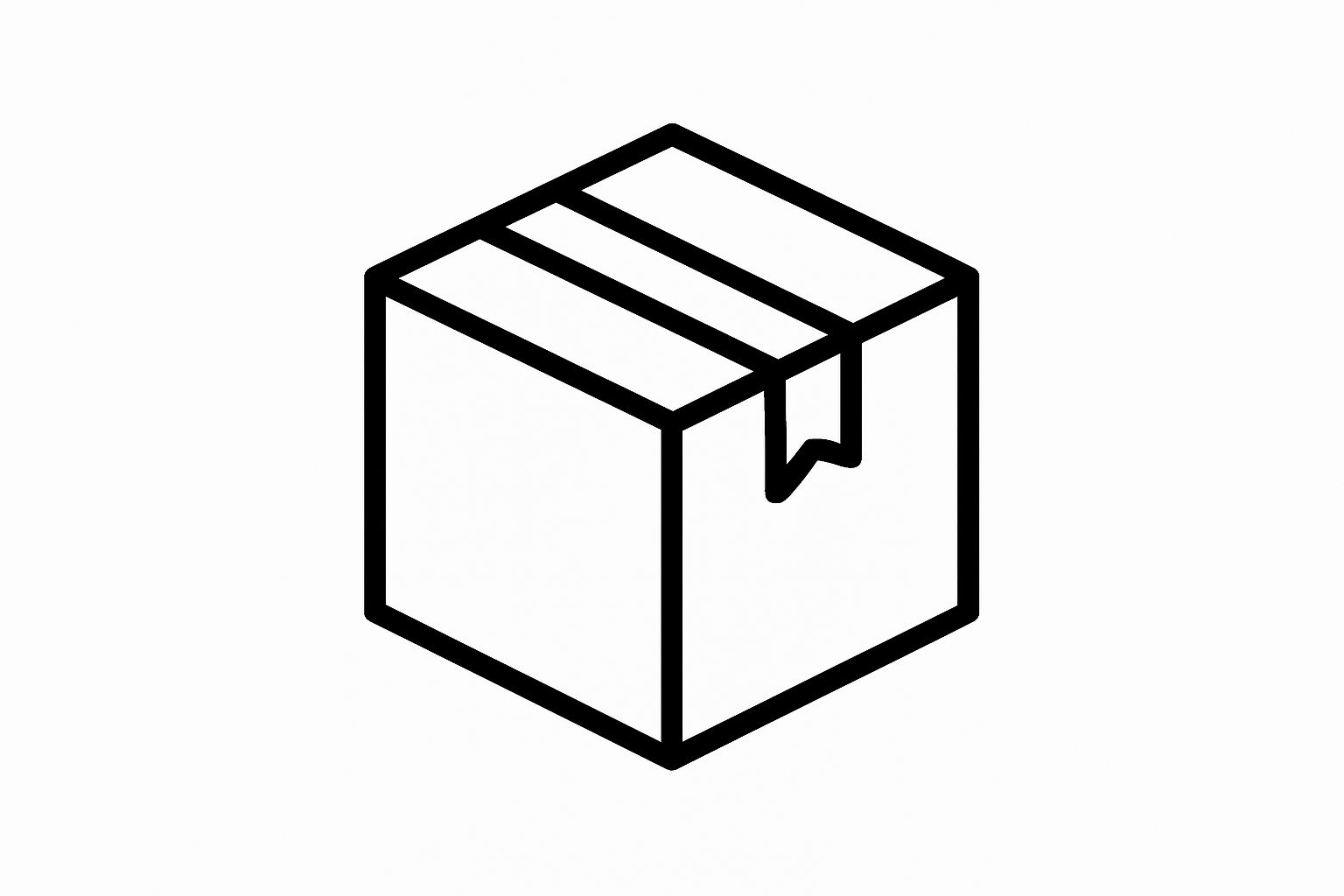 hazme un icono de una caja en blanco y negro 