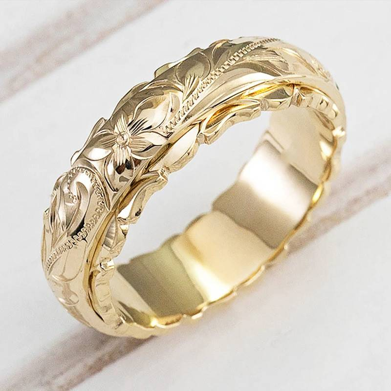 Bague florale en or vintage