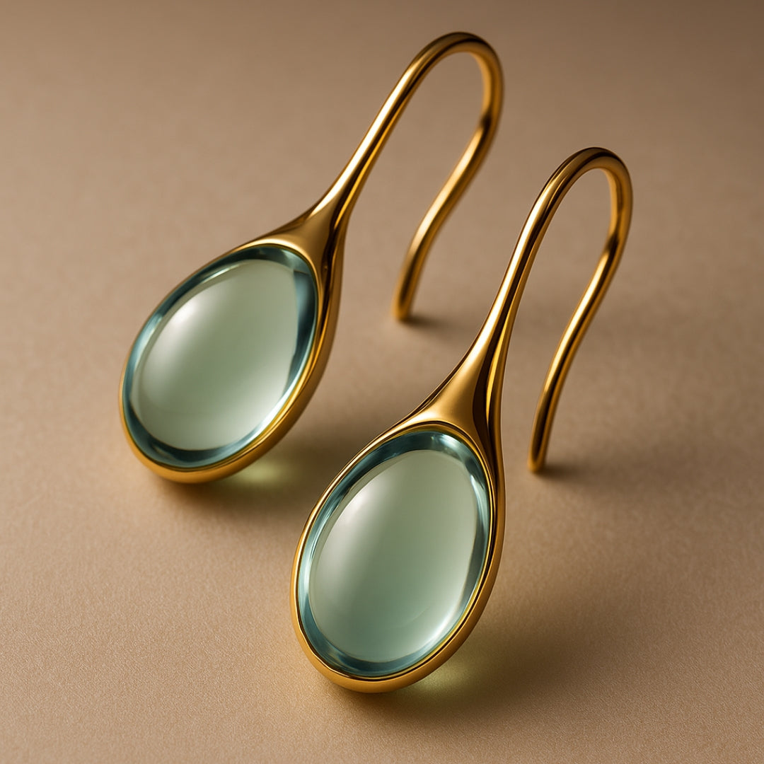 Boucles d'oreilles pendantes en cristal doré et argenté