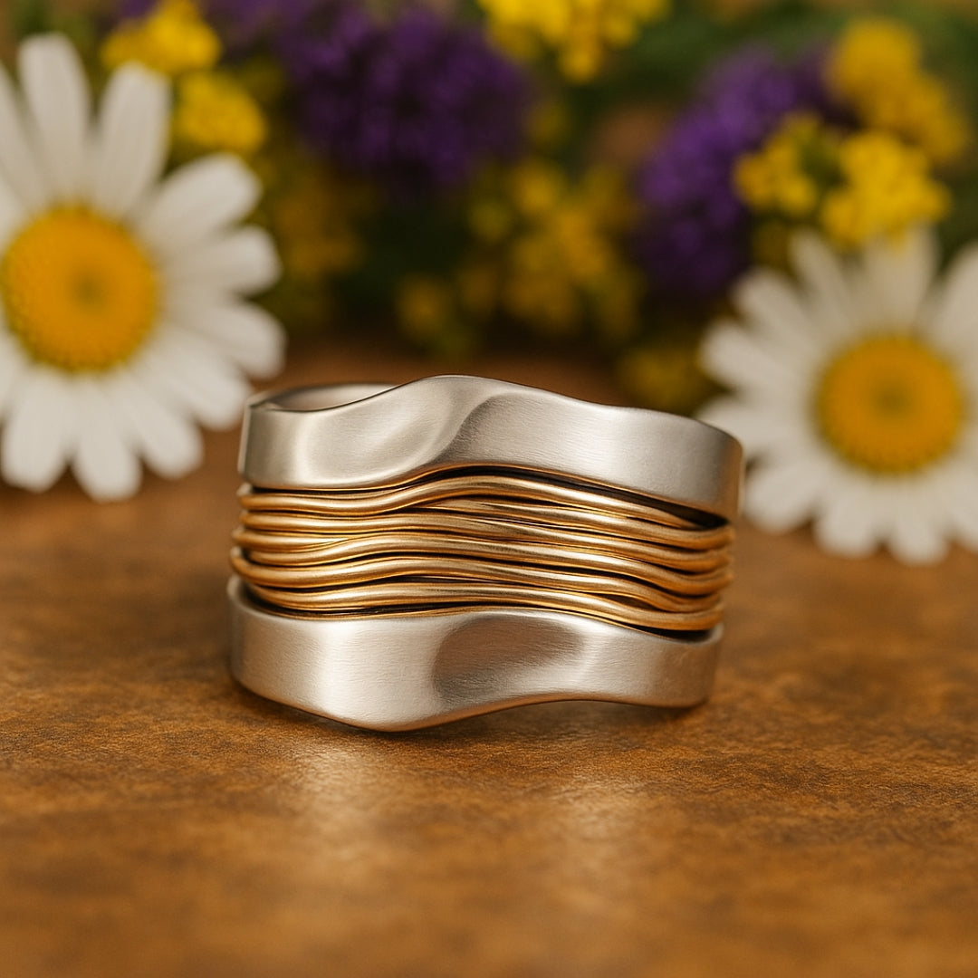 Bague à fils d'argent et d'or