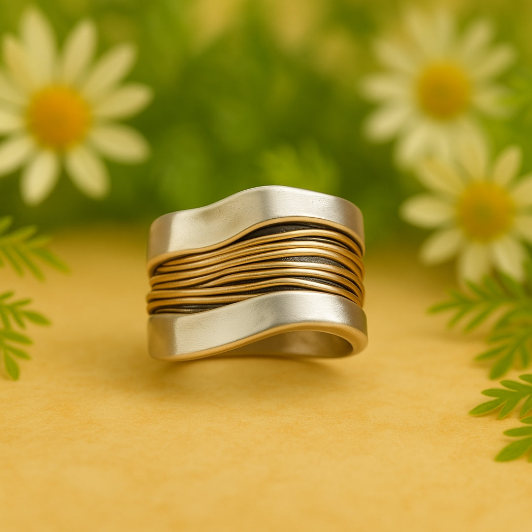 Bague à fils d'argent et d'or